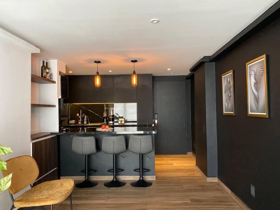 Black Loft. Moderno Y Nuevo, Super Ubicado. Kota Meksiko Bagian luar foto